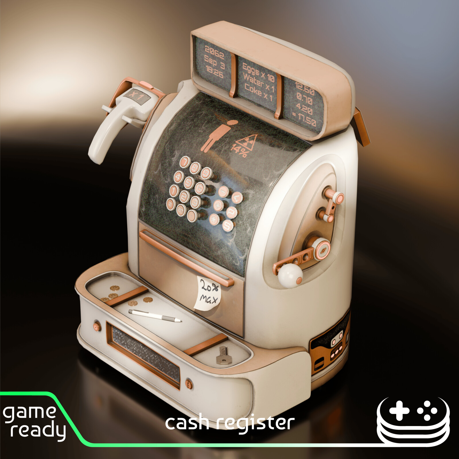 Gameready model of cash register